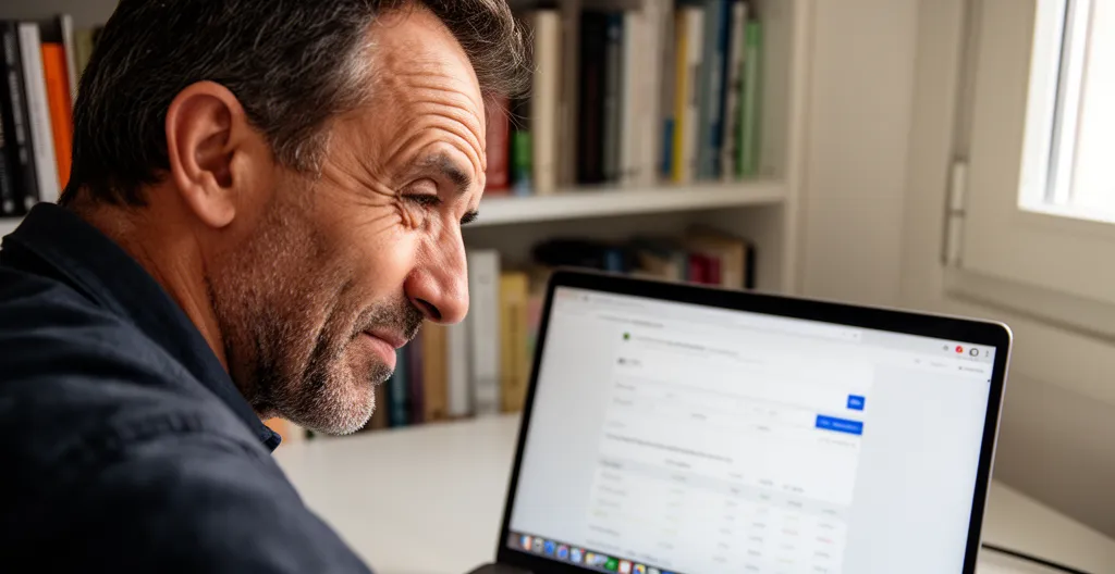 Entrepreneur soulagé consultant ses résultats financiers après recouvrement de créances